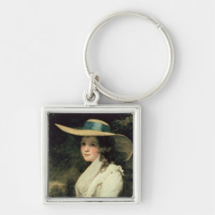 Lavinia Bingham, 2nd CountessSpencer 1785-6 Fyrkantig Silverfärgad Nyckelring