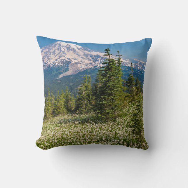 Lavinliljor och Mount Rainier Kudde (Framsida)