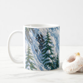 Lavinstorm Berg Snö Scen Kaffemugg