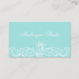 Lavish Blommigt Ram White på Blue Affärskort Visitkort