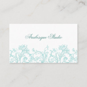 Lavish Blommigt Robin's Egg Blue and White Visitkort