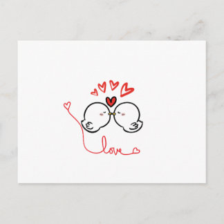Lavish Cute Love Birds Kissing Greeting Card Helg Vykort