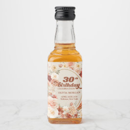 Lavish fall  burgundi 30års födelsedag spritflaskor etikett