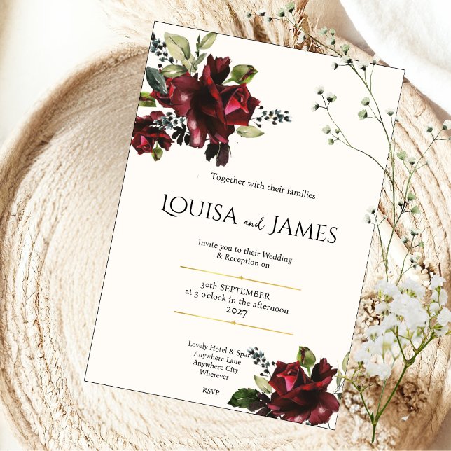 Lavish Florals Wedding Invitation Inbjudningar (Skapare uppladdad)