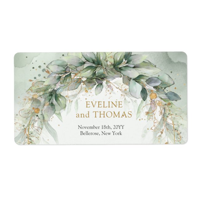 Lavish greenery foliage guld oval ram fraktsedel (Framsidan)