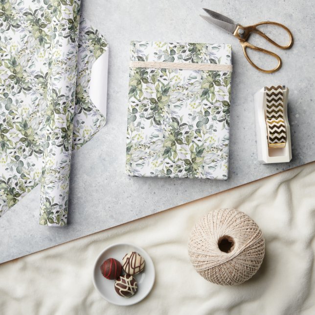 Lavish greenery foliage guld ram presentpapper (Hantverk)