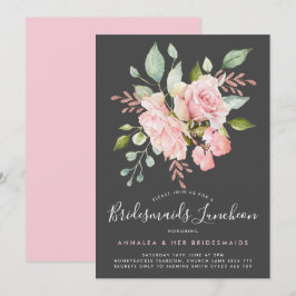 Lavish Rosa ros & Glitter Bridesmaids Luncheon Inbjudningar