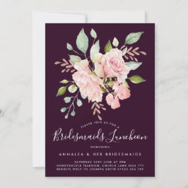 Lavish Rosa ros & Glitter Bridesmaids Luncheon Inbjudningar