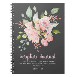 Lavish Rosa ros Personlig Scripture Journal Anteckningsbok