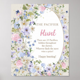 Lavish Wildblomma Baby i blomman Nappar Hunt Poster