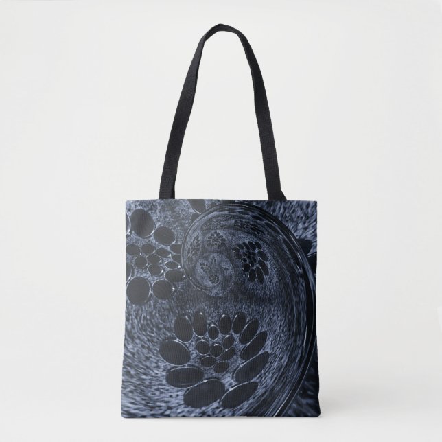 LavishlyOn Modern Blue Denim Paisley Swirl Bubble Tygkasse (Framsida)