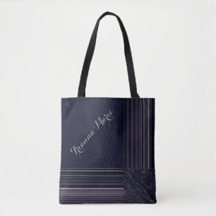 LavishlyOn Monogram Elegant Blue Plum Streck Tygkasse