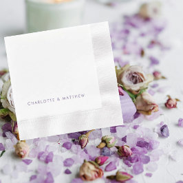 Lavnder Personlig Namn myntade Bröllop Pappersservett