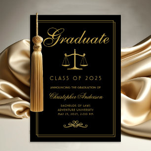 Law Black Guld of Justice College Graduation Meddelande