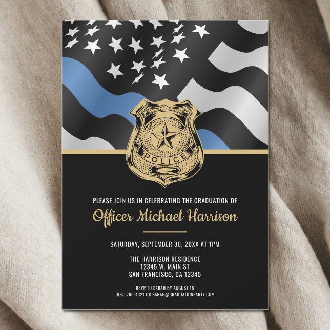 Law Enforcement Officer Police Academy Graduation Inbjudningar (Law Enforcement Officer Police Academy Graduation Invitation)