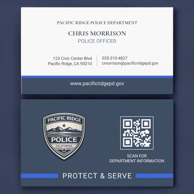 Law Enforcement QR Code Logo Police Officer  Visitkort (Skapare uppladdad)