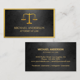 Law Firm Scale of Justice Guld (effect) Lawyers Visitkort