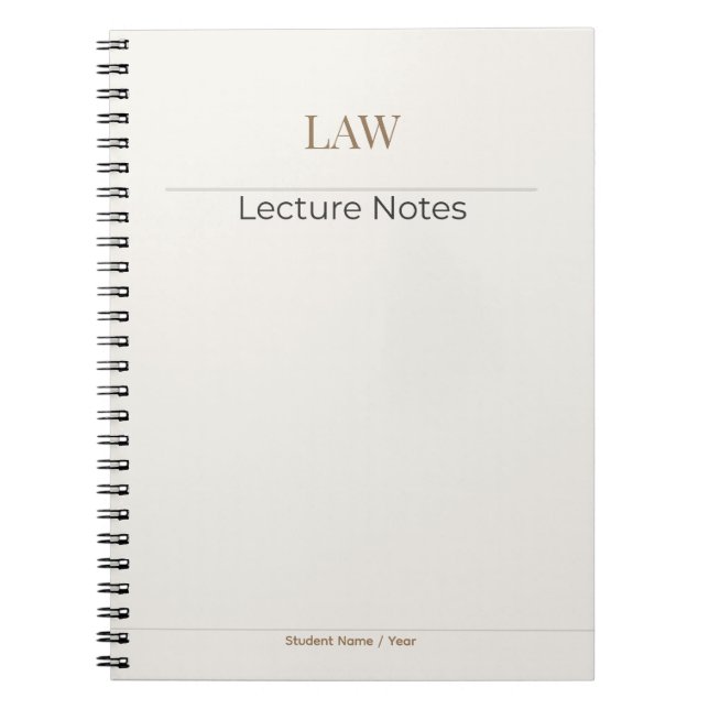 Law Notebook – Minimal Academic Edition Anteckningsbok (Framsidan)