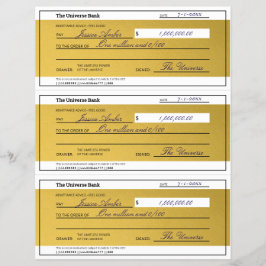 Law of Attraction 3 Blank Printable Gold Checks Reklamblad