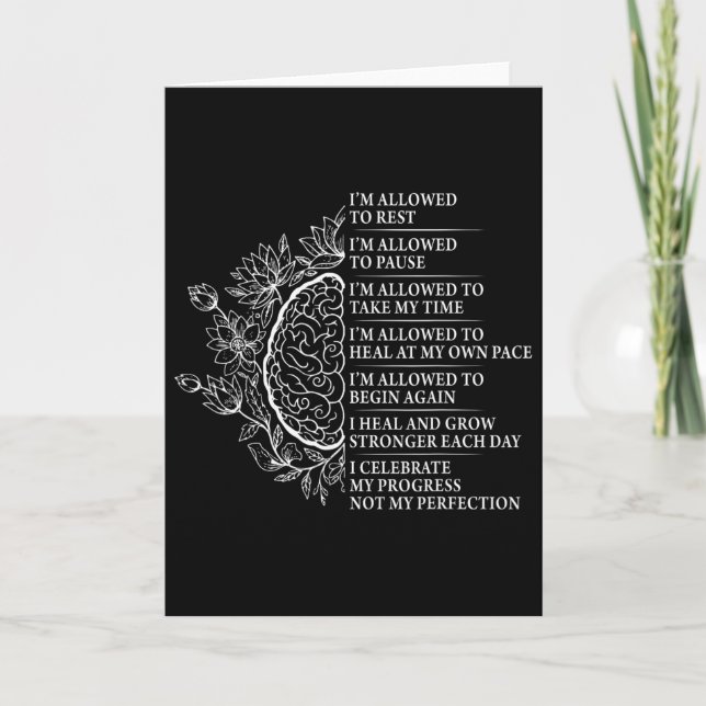 Law Of Attraction Affirmation Blommig Hjärna Buddh Kort (Framsida)