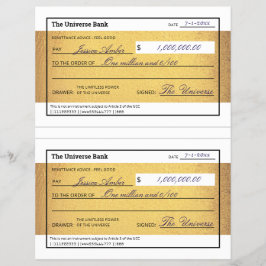 Law of Attraction Blank Printable Gold Check  Reklamblad
