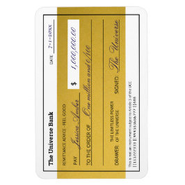 Law of Attraction Elegant Gold Abundance Check Magnet