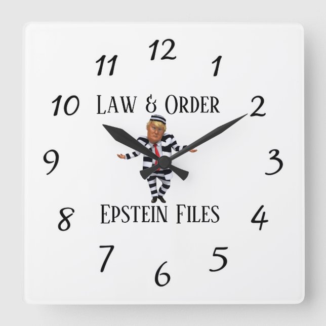 Law & Order Clock Fyrkantig Klocka (Framsida)
