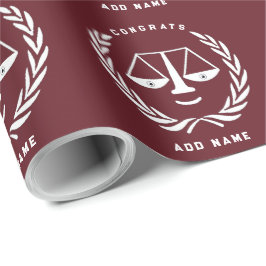 Law School Grad Lawyer Gratulerar Wrapping Papper Presentpapper