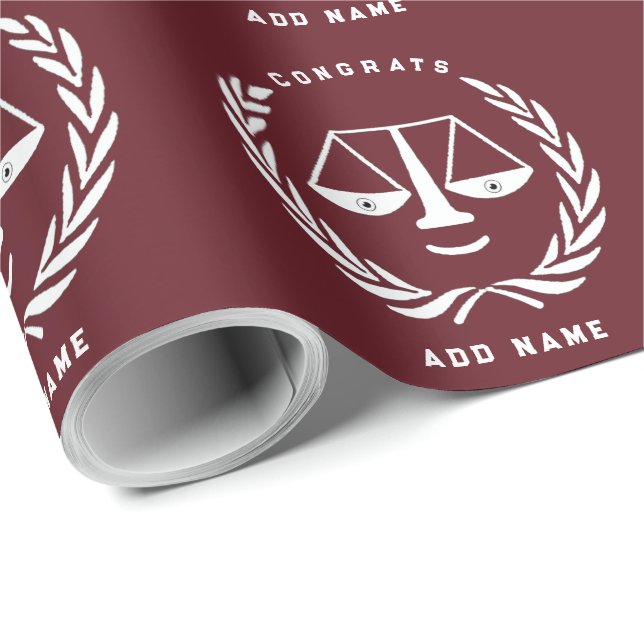 Law School Grad Lawyer Gratulerar Wrapping Papper Presentpapper (Rullad Hörn)