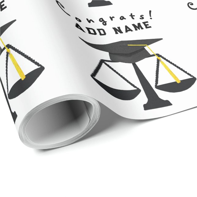 Law School Graduation Gift Wrapping Paper Presentpapper (Rullad Hörn)