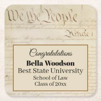 Law School Lawyer Paralegal Graduate Constitution Underlägg Papper Kvadrat