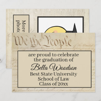 Law School Paralegal Graduation Announcement Photo Meddelande