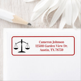 Law School Red Black Lawyer Returadress Returadress Etikett