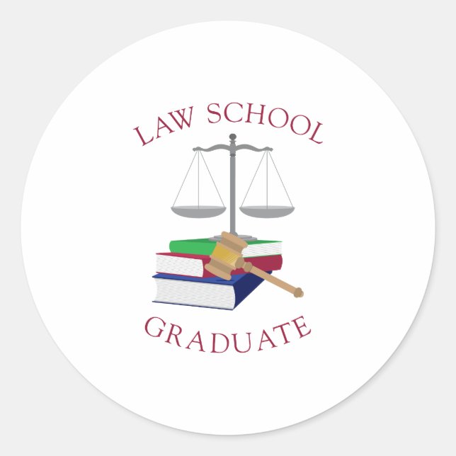 Law School Student Runt Klistermärke (Framsida)