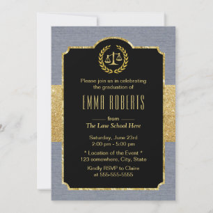 Law School Studenten Elegant Dusty Blue Lawyer Inbjudningar