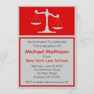 Law School Studenten Inbjudan (Red Justice Scales)