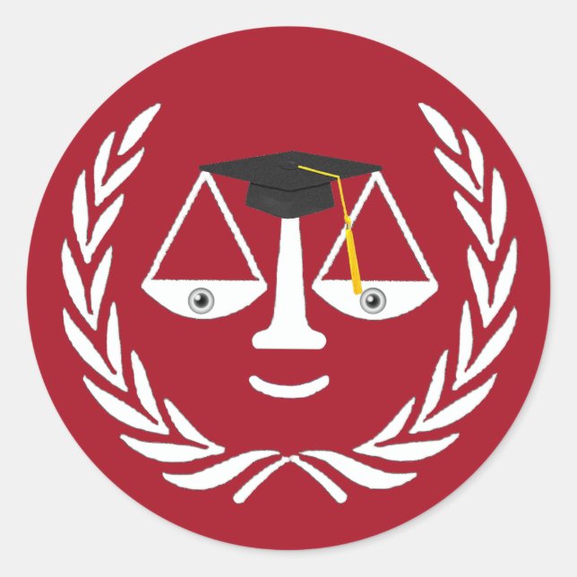 Law School Studenten Runt Klistermärke (Framsida)