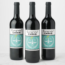 Law School Studentfest Gift Vinflaska Etikett