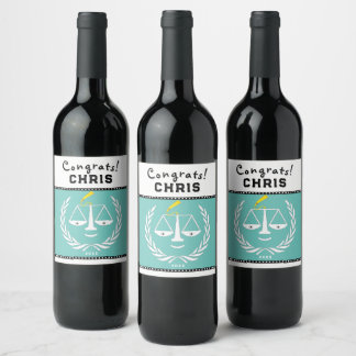 Law School Studentfest Gift Vinflaska Etikett