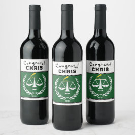 Law School Studentfest Gift Vinflaska Etikett