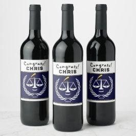 Law School Studentfest Gift Vinflaska Etikett
