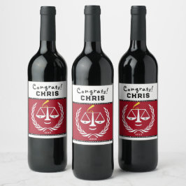 Law School Studentfest Gift Vinflaska Etikett