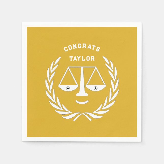 Law School Studentfest Guld Pappersservett (Framsidan)