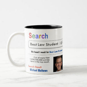 Law Student Funny Anpassningsbar Best Search Gift  Två-Tonad Mugg