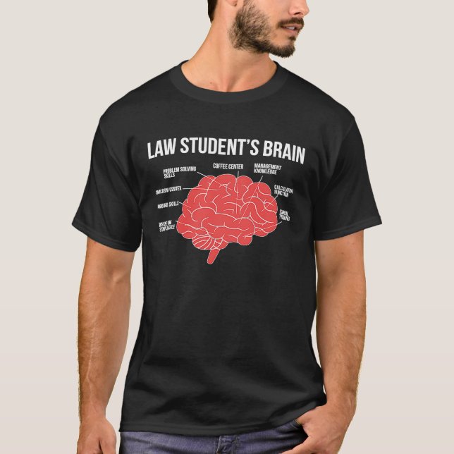 Law Student's Brain Lawyer To Be Law School T Shirt (Framsida)