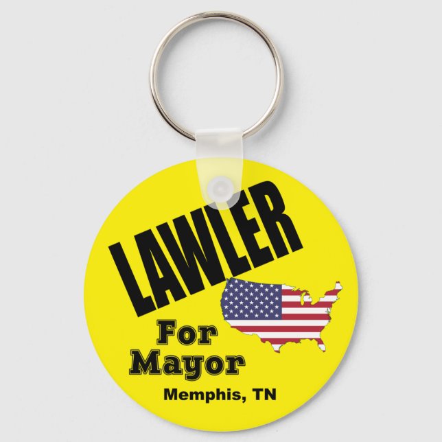 Lawler for Mayor Keychain Nyckelring (Framsida)