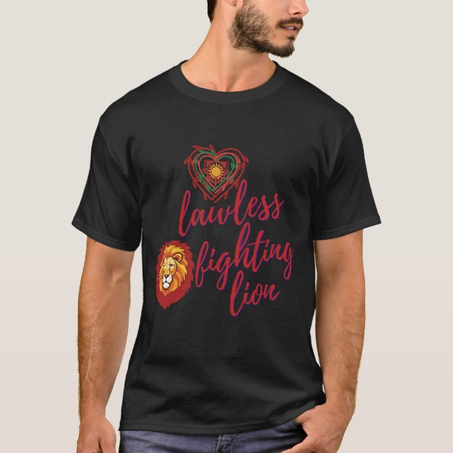 Lawless fighting lion t shirt (Framsida)