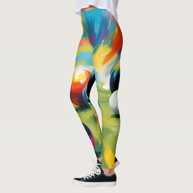 Lawn Bowls Färgglada Explosioner,  Leggings (Vänster)