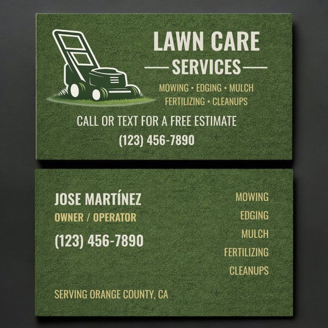 Lawn Care Business Card Visitkort (Skapare uppladdad)