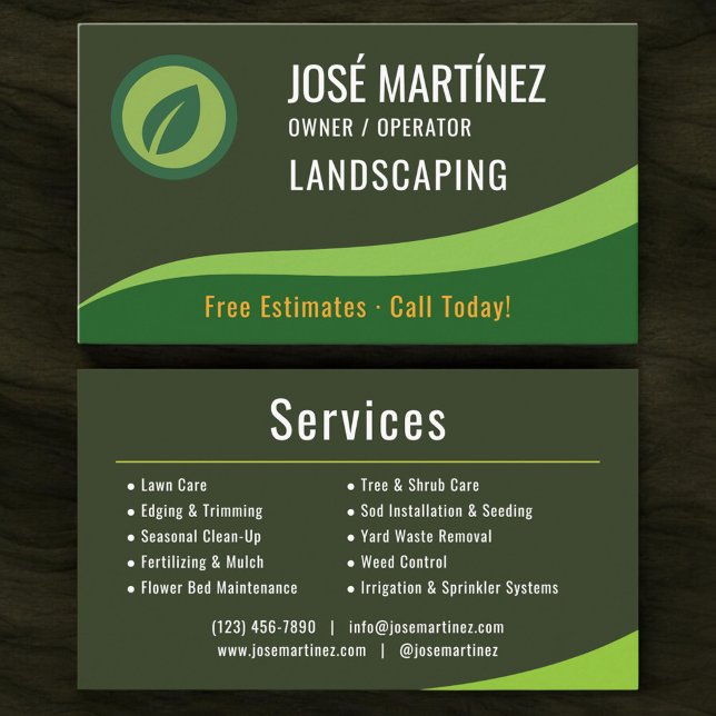 Lawn Care Landscaping Mowing Service Visitkort (Skapare uppladdad)